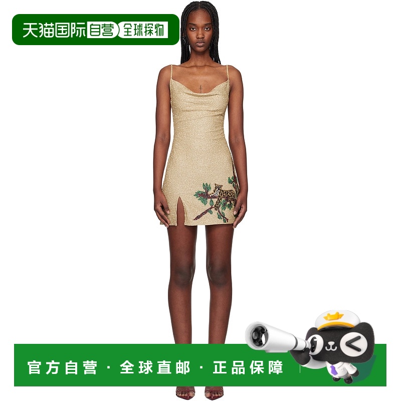 1h可退 香港直邮Staud 女士 金色 Roxy 连衣裙 R25S2311BMJGLD