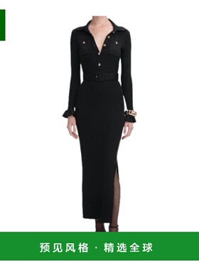 香港直邮SELF-PORTRAIT 女士大衣 AW25007XB AW2025 黑色 罗纹针