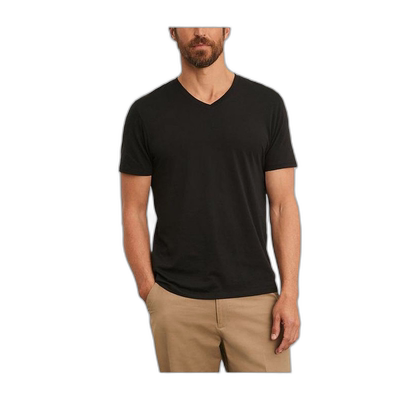 香港直邮Vince V领短袖T恤男装 MR7779033001BLK