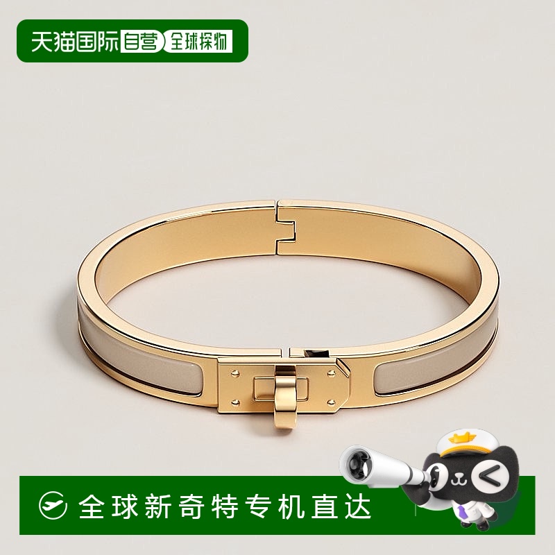 1h可退 欧洲直邮Hermes/爱马仕 女士浅褐色珐琅Kelly Mini Click