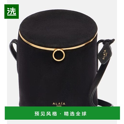 1h可退 香港直邮AlaÏa 女士 La Canette 小号绒面革水桶包斜挎包