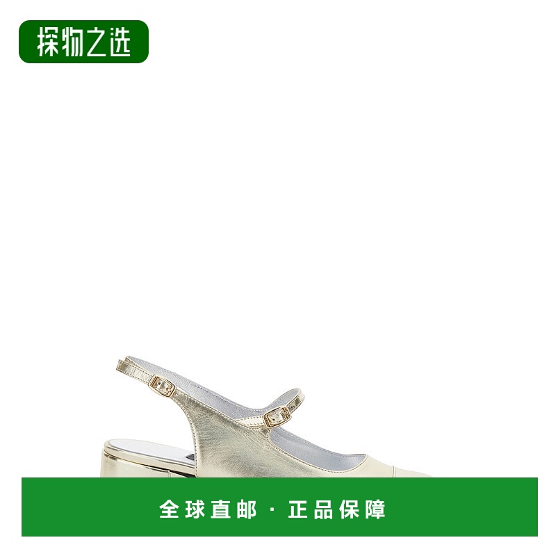 1h可退 香港直邮Carel 女士 'Ischia' 金属感露跟可调节带状漆皮