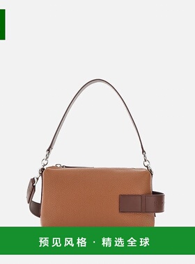 欧洲直邮Hogan Bauletto棕色手写迷你包布袋斜挎包单肩包手提包