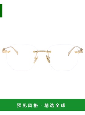 1h可退 香港直邮Gucci 古驰 女士 金色 Block Text Square Rimles