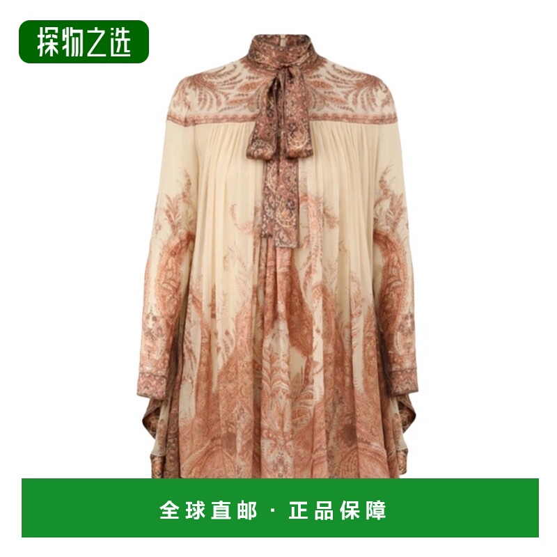 香港直邮Zimmermann 蝙蝠翼迷你连衣裙 5072DF251真丝