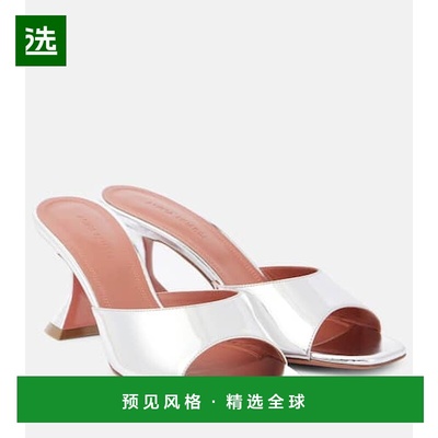 1h可退 香港直邮Amina Muaddi 女士 Lupita 70 镜面皮质凉拖