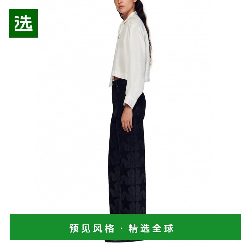 欧洲直邮Sandro 真丝短衬衫蝴蝶结长袖上衣女装图片