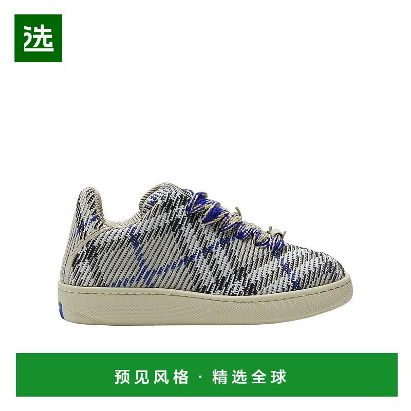 香港直邮Burberry 格纹针织低帮厚底运动鞋休闲鞋 80884941
