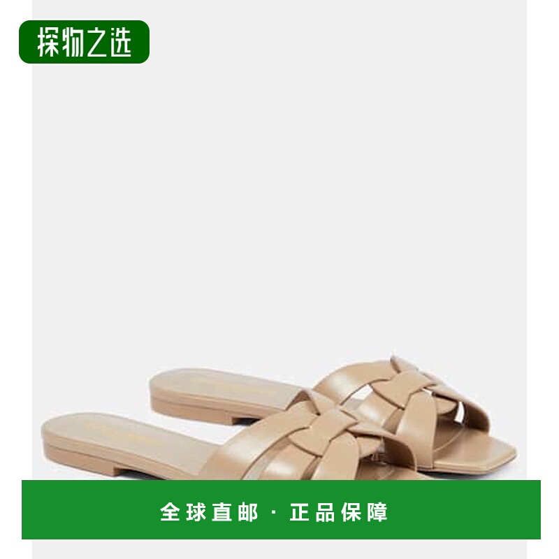 香港直邮Saint Laurent 圣罗兰 女士 Tribute Nu Pieds 05 皮质凉