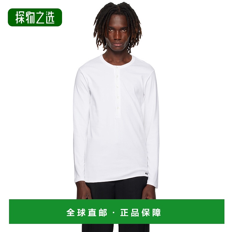 香港直邮Tom Ford 汤姆·福特 男士 白色亨利衫 T4M151040