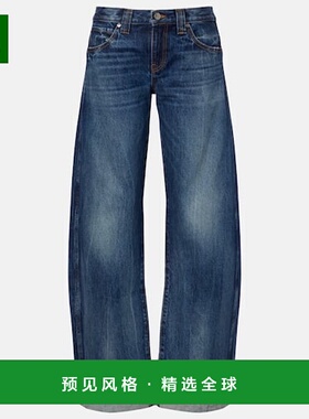 1h可退 香港直邮KHAITE 女士 Karo barrel-leg 牛仔裤 blue蓝色