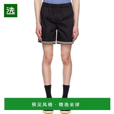 1h可退 香港直邮Commas 男士 黑色 Braided Cord 短裤 PF24S00900