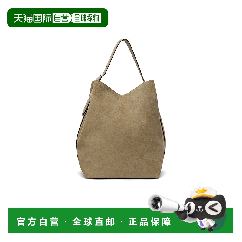 香港直邮Toteme 灰褐色系绑带麂皮手提袋 234WAL853LE0004新款