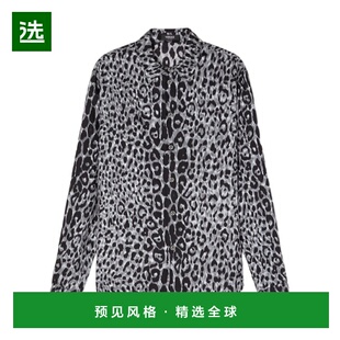 10198861A15853范思哲长袖 香港直邮Versace Leopard真丝衬衫