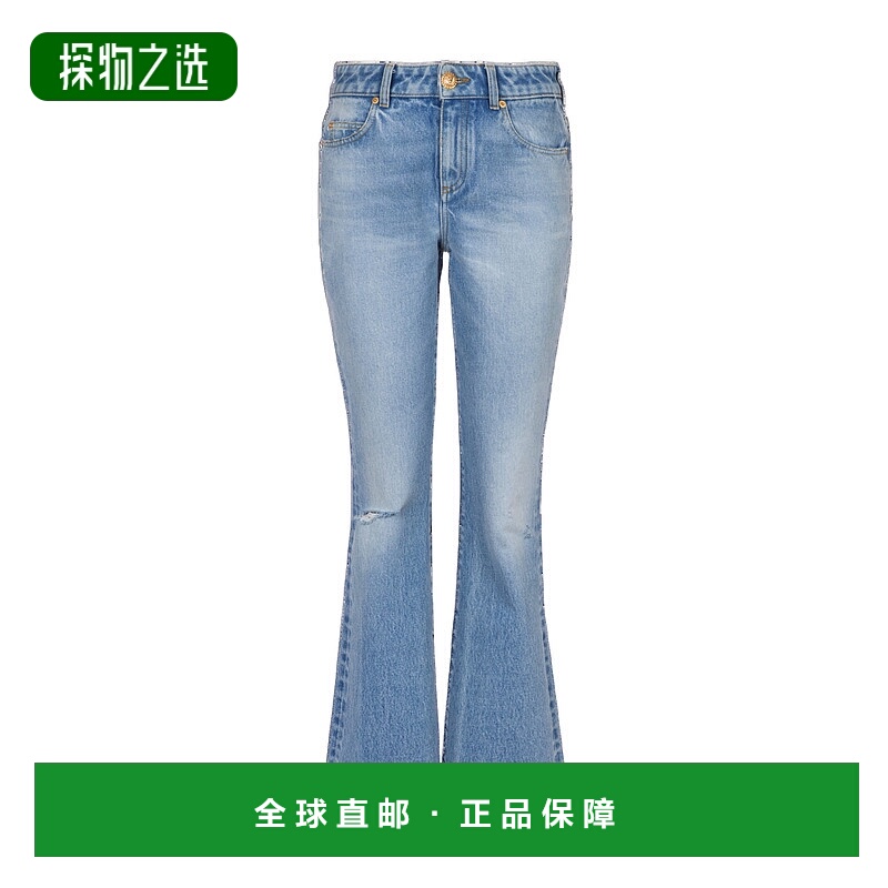 香港直邮Balmain 腰带环喇叭口袋喇叭裤牛仔裤 DF1MJ130DE53
