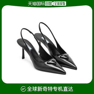 香港直邮PRADA F000 99新未使用 1I901M 055 黑色女士坡跟凉鞋