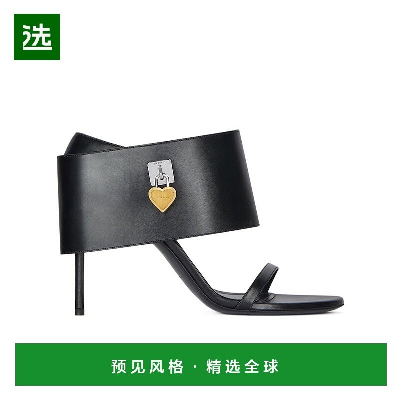 香港直邮Givenchy Shark Lock Heart 皮革高跟凉鞋 BE309WE2CL