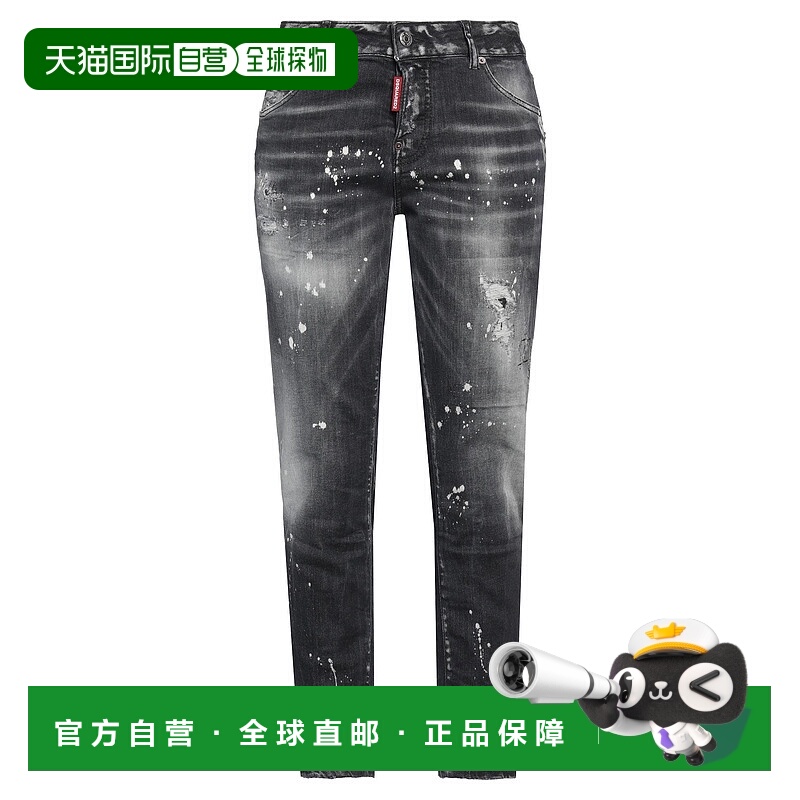 1h可退 香港直邮Dsquared2 二次方 女士 牛仔长裤 black黑色 舒适