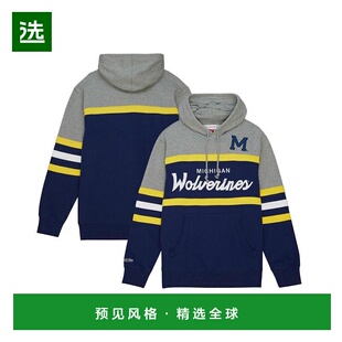 1h可退 【美国直邮】Mitchell Ness 男士海军蓝密歇根狼獾队主教