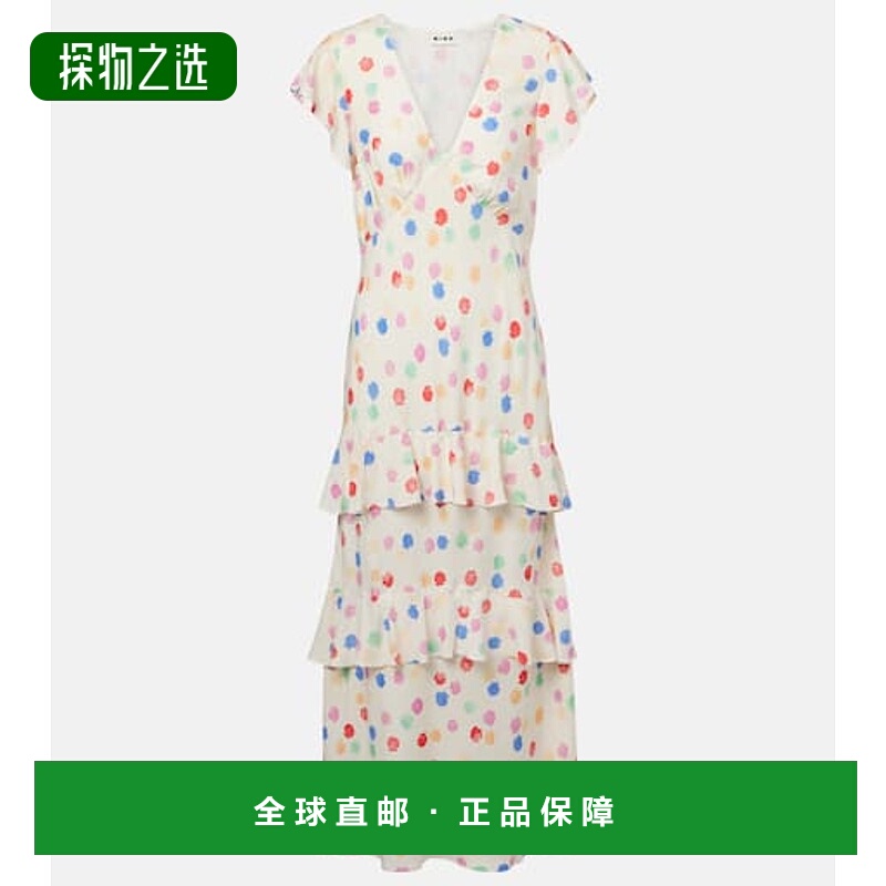 1h可退 香港直邮RIXO 女士 Meena 波尔卡圆点层叠长款连衣裙