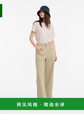 欧洲直邮AIGLE艾高 靛蓝色棉麻斜纹裤工装裤休闲裤阔腿裤