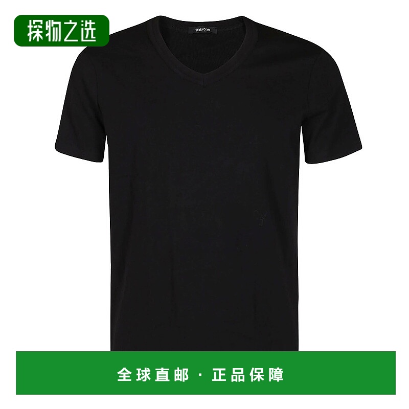 香港直邮Tom Ford 汤姆·福特 男士 黑色棉质T恤 T4M091040002