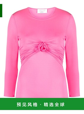 香港直邮BLUMARINE 女士衬衫 2C226AN0731 AW2023 粉红色 缩褶长T