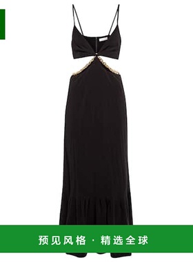 1h可退 香港直邮Simkhai 女士 Ayla 斜纹布中长连衣裙 black黑色