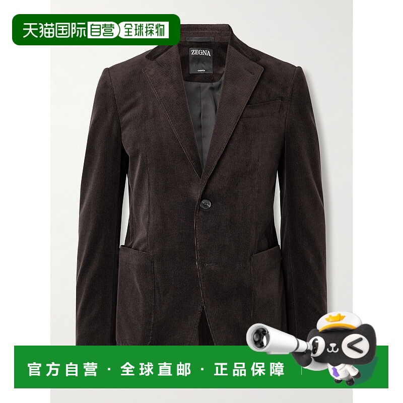 1h可退 香港直邮zegna 杰尼亚 男士 棉混纺灯芯绒西装外套 10FP20