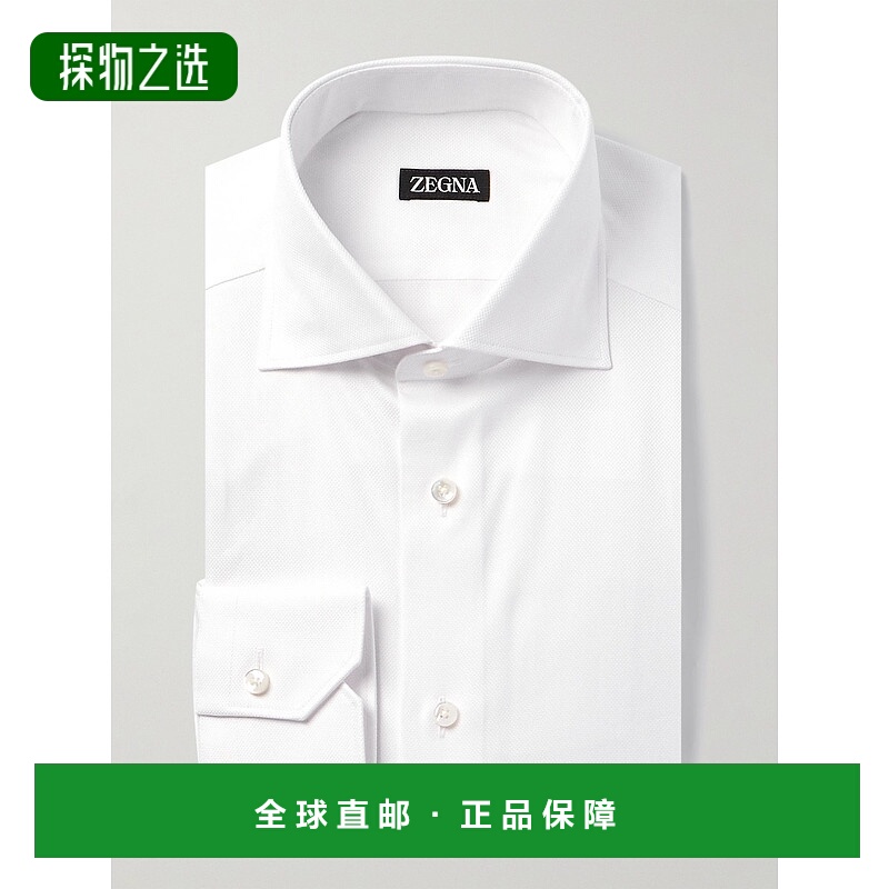 香港直邮zegna 杰尼亚 男士 剪口领棉质牛津衬衫 9MS0BA80390