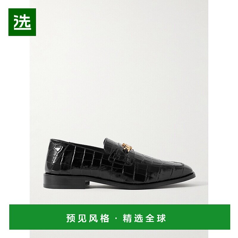 1h可退 香港直邮AMIRI 男士 Logo精饰鳄鱼纹皮质乐福鞋 AMFOLR103