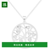 美国直邮 Macy 1h可退 纯银钻石树形圆盘 英寸吊坠项链