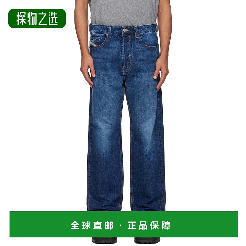 香港直邮Diesel 迪赛 男士 海军蓝 Regular 2024 D-Macs 牛仔裤 A