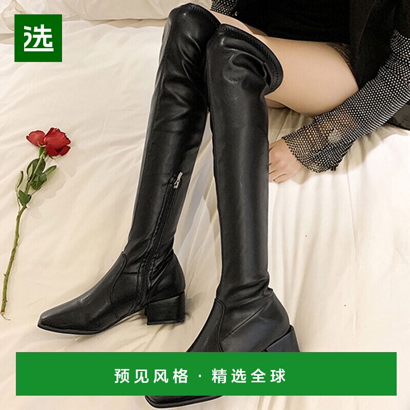 miniministore女装膝上过膝长靴麂皮短靴女鞋