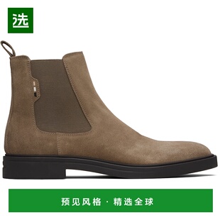 香港直邮BOSS 50552528 波士 棕色切尔西靴 beige米 男士 1h可退