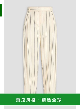 香港直邮ZIMMERMANN 女士 褶裥条纹亚麻混纺锥形长裤 1110PS241NA