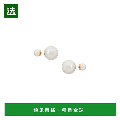 1h可退 香港直邮Shashi  双珍珠耳环 SHE060 metal金属色 舒适时