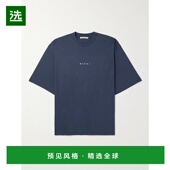 香港直邮Marni 玛尼 1h可退 男士 海军蓝印花 恤 HUMU0223P1USC