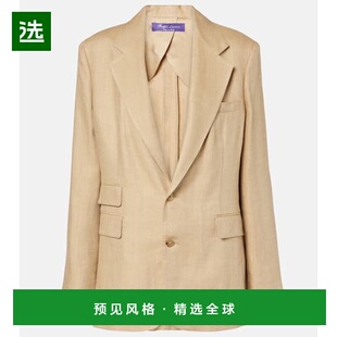 香港直邮ralph lauren 拉尔夫劳伦 女士 Russel 真丝亚麻西装外套