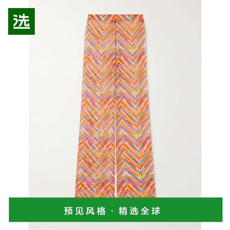 1h可退 香港直邮MISSONI 米索尼 女士 印花薄纱直筒长裤 MC23SI01