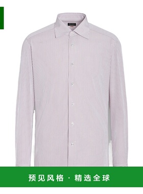 香港直邮Zegna 细条纹 Centoventimila 棉质衬衫 202036A29NS