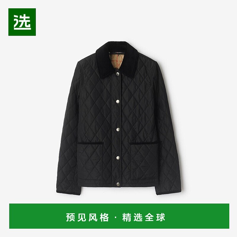 欧洲直邮Burberry (2025新品) 绗缝尼龙夹克博柏利灯芯绒修身