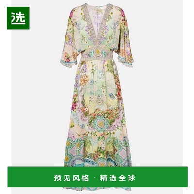 1h可退 香港直邮camilla and marc 女士 精饰真丝长款连衣裙