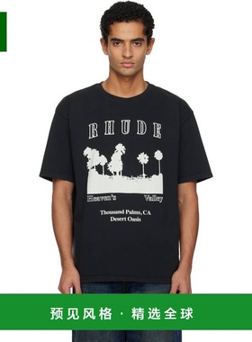1h可退 香港直邮Rhude 男士 黑色 Thousand Palms T 恤 RHFW25TT0