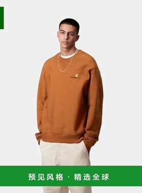 欧洲直邮Carhartt Wip 男士橙色棉/涤纶卫衣运动衫刺绣