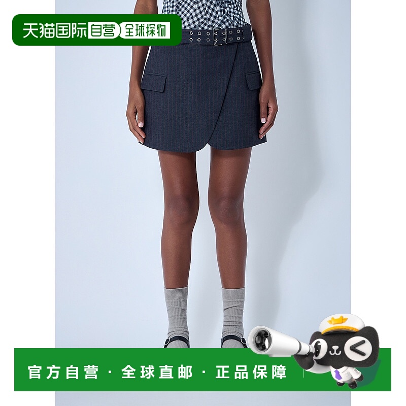 1h可退 香港直邮GANNI 甘尼 女士 弹力条纹迷你半裙 W0711