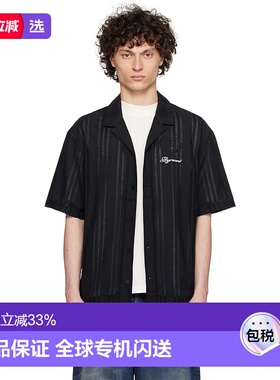 1h可退 香港直邮Represent 男士 黑色刺绣衬衫 MLM2967 black黑色