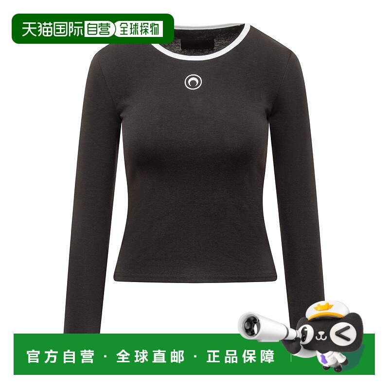 香港直邮Marine Serre 月亮徽标平纹针织 T 恤 WTO446ACJER0008