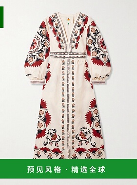 1h可退 香港直邮FARM RIO 女士 Cashew Mandala 印花棉质府绸长款