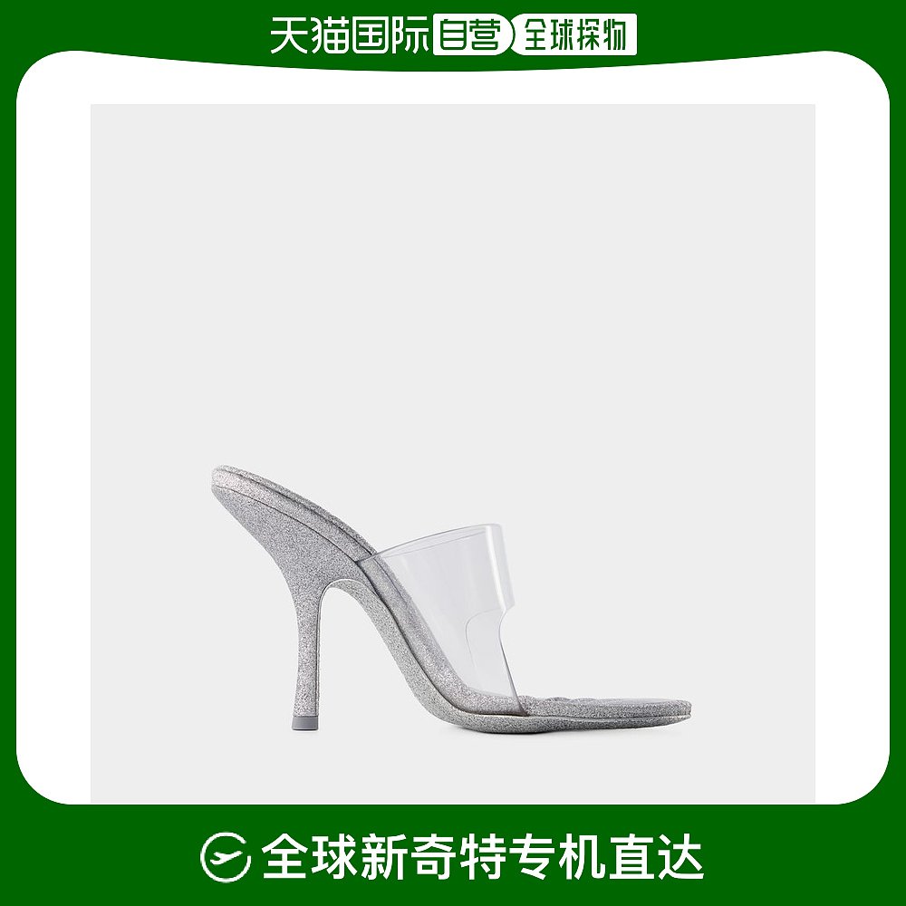 欧洲直邮alexander wang亚历山大王女士高跟鞋灰色亮片布休闲